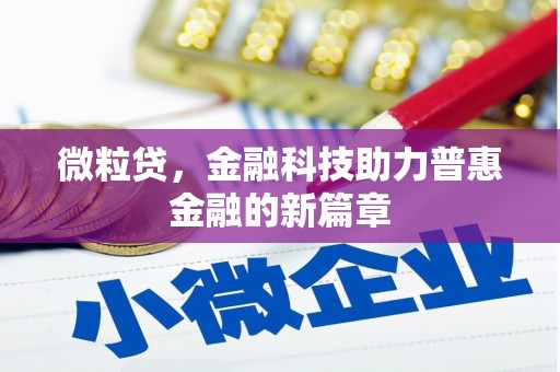 潭子微粒贷，金融科技助力普惠金融的新篇章