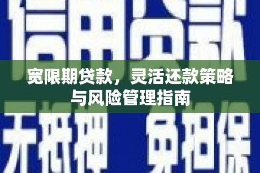 潭子宽限期贷款，灵活还款策略与风险管理指南