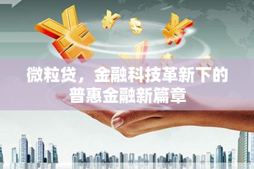 潭子微粒贷，金融科技革新下的普惠金融新篇章