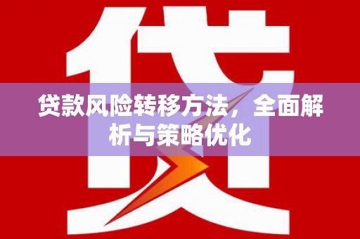 潭子贷款风险转移方法，全面解析与策略优化
