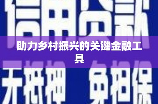 潭子助力乡村振兴的关键金融工具