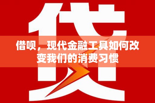 潭子借呗，现代金融工具如何改变我们的消费习惯