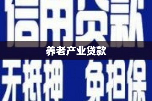 潭子养老产业贷款
