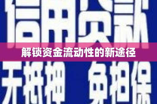 潭子解锁资金流动性的新途径